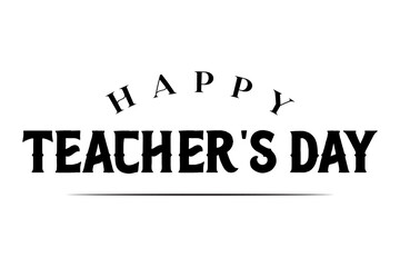 Happy Teachers Day lettering with gold color vector illustration.