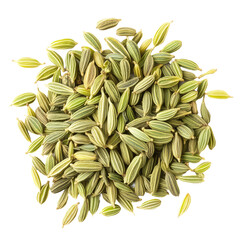 Fototapeta premium A close-up shot of a pile of fennel seeds, showcasing their green and brown hues.