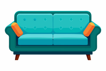 sofa and pillows. sofa vector illustration and artwork on a white background 