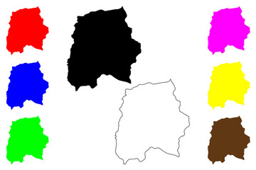 Kef Governorate (Governorates of Tunisia, Republic of Tunisia) map vector illustration, scribble sketch Kef map