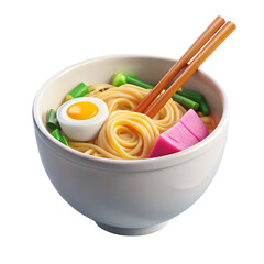 bowl of noodles with chopsticks 3D icon