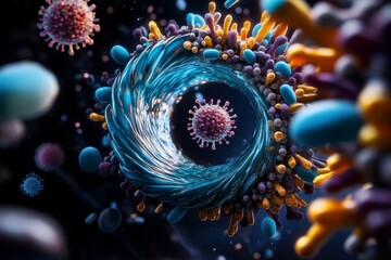 Herpes Healing Transformation visualized in an abstract artistic design, showing the journey from frequent outbreaks to symptom control through advanced therapies