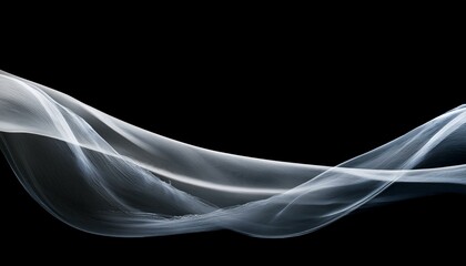  A flowing ribbon of smoke twisting gently from left to right, with soft edges and a transpar