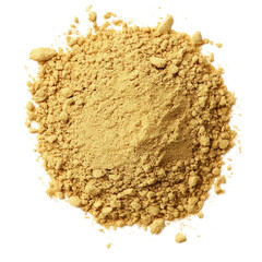 Close-up of a pile of ground mustard powder, a common spice used for cooking.