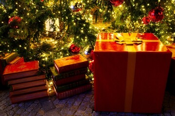 Geschenk Pakete als Dekoration für Weihnachten