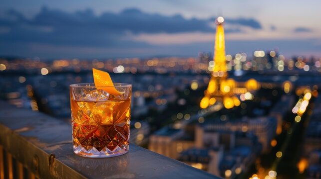 Parisian Nightcap with Eiffel Tower View