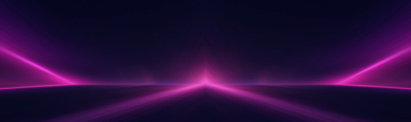 Obraz premium Empty neon studio stage, rays, horizon.