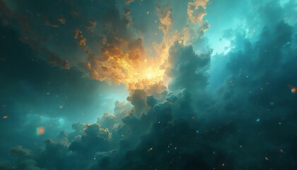 Obraz premium Cosmic nebula with rich textures and vibrant bursts