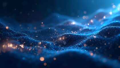 dynamic abstract background with deep midnight blue and glowing orbs