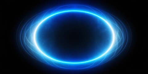 Abstract Blue Circle Glow with Glowing Lines, abstract background, blue glow, digital art