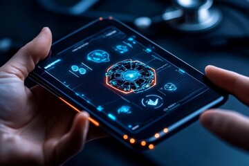 Shingles Digital Health and AI Diagnosis depicted in a futuristic telemedicine infographic, showcasing real-time treatment for shingles symptoms