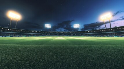 Night Stadium with Floodlights