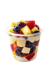 A refreshing fruit salad with pineapple, strawberries, blueberries, and grapes.