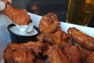 Crispy Fried Chicken Wings with Ranch Dipping Sauce Restaurant