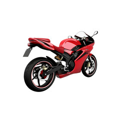 Fototapeta premium Red Sport Motorcycle Rear View