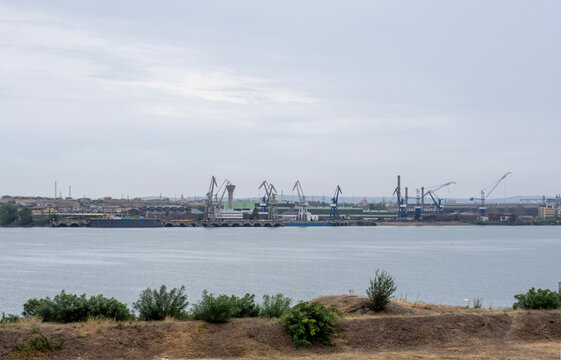 View of Danube River in Kladovo, Serbia. On the other bank is the town of Drobeta Turnu-Severin.
