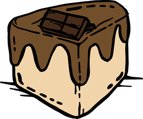Choco cake hand drawn design
