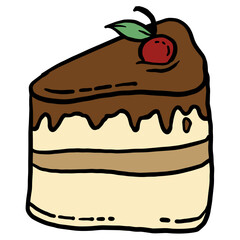Choco cake hand drawn design