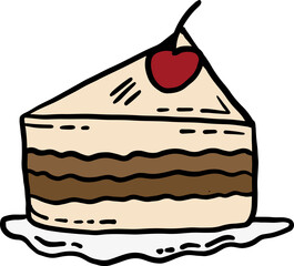 choco cake hand drawn design