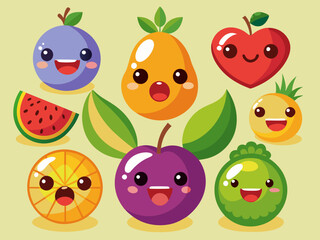 Fruits emoji set