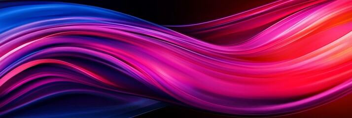 A vibrant abstract background featuring swirling waves of blue, pink, and red colors. The dynamic movement of the waves symbolizes energy, flow, and abstract art.