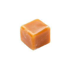 Single Caramel Candy Isolated on Black Background