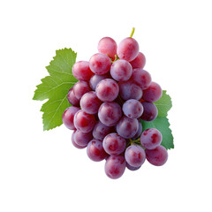 Fototapeta premium Fresh Red Grapes with Green Leaves