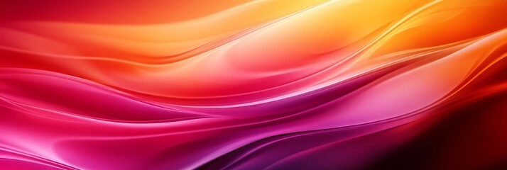 Fototapeta premium An abstract background featuring a dynamic wave pattern in vibrant orange and pink hues. The smooth, flowing lines create a sense of movement and energy, evoking feelings of warmth, optimism, and crea