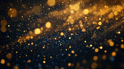Obraz premium Sparkling Gold Dust on Black Background