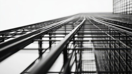 Steel Grid Structure Reaching Upwards