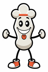  A cheerful cartoon character with a big smile and a playful attitude, perfect for adding a touch of fun and whimsy to your designs. This cute and happy illustration is ideal for kids' products.