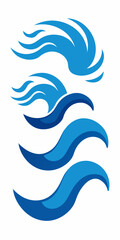 Fototapeta premium Abstract blue wave illustration, perfect for creating stylish and modern designs for websites, logos, and social media. The vector format makes it easy to resize and customize for any project.