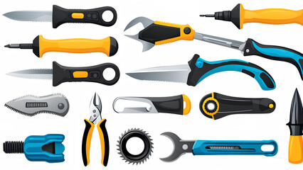 Assorted Tools Clipart - Hammer, Pliers, and Screwdriver in Different Styles