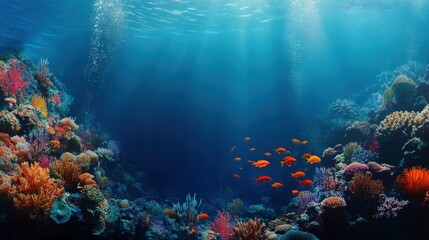 Underwater Paradise with Vibrant Coral Reef and Fish