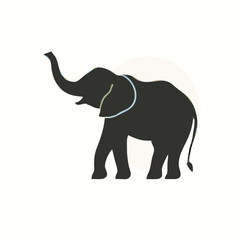 Obraz premium a elephant vector silhouette, 
