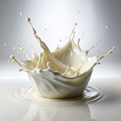 Milk Splash Crown A Creamy Composition of Liquid, milk, splash, cream