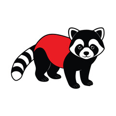 Naklejka premium a red and black panda silhouette vector illustration, vector silhouette, 