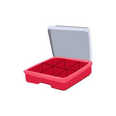 bins craft organizer cartoon. shelves containers, drawers racks, trays caddies bins craft organizer sign. isolated symbol vector illustration