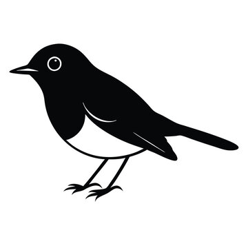 recommend clip art: a robin silhouette vector illustration, vector silhouette, isolated white background, 