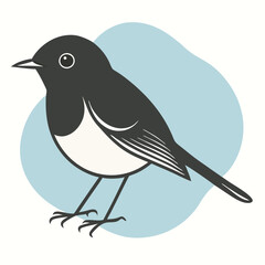 Obraz premium a robin silhouette vector illustration, vector silhouette, isolated white background, 
