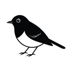 Obraz premium a robin silhouette vector illustration, vector silhouette, isolated white background, 