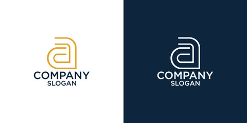 letter a simple abstract monogram logo design vector