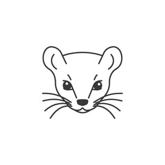 Fototapeta premium Line drawing of a weasels face
