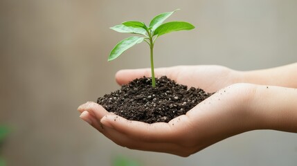 Young Sprout in Caring Hands