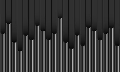 Abstract pipe shape Metal Background Vector EPS. Dark vertical steel bar pattern background template. Metal texture surface or galvanize steel. Phone wallpaper. 3d rendering EPS.