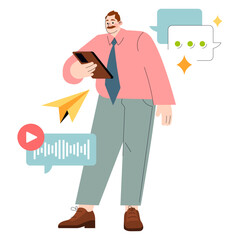 Diversity Businessman. Flat Vector Illustration
