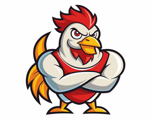 rooster isolated on a white background. Rooster Restaurant character mascot logo with a white background 