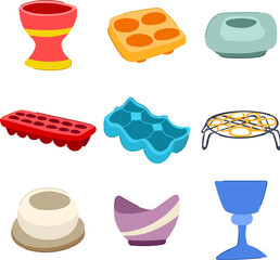 egg holder set cartoon. storage organizer, container tray, stand display egg holder sign. isolated symbol vector illustration