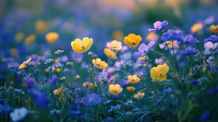 Field of Blossoms in Soft Light