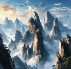 sunset over the mountains